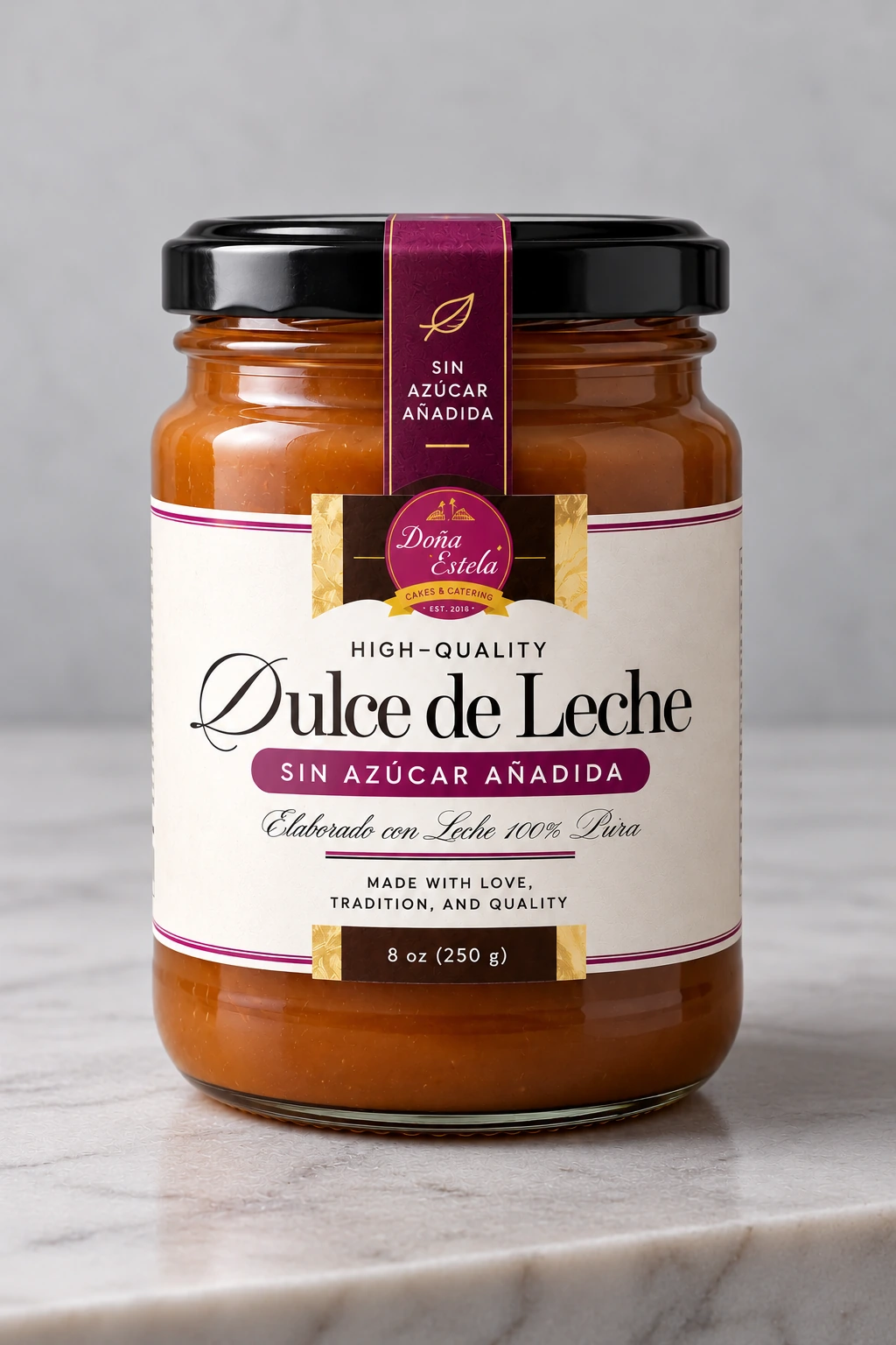 Dulce de Leche sin azúcar añadida, fotografía del catálogo