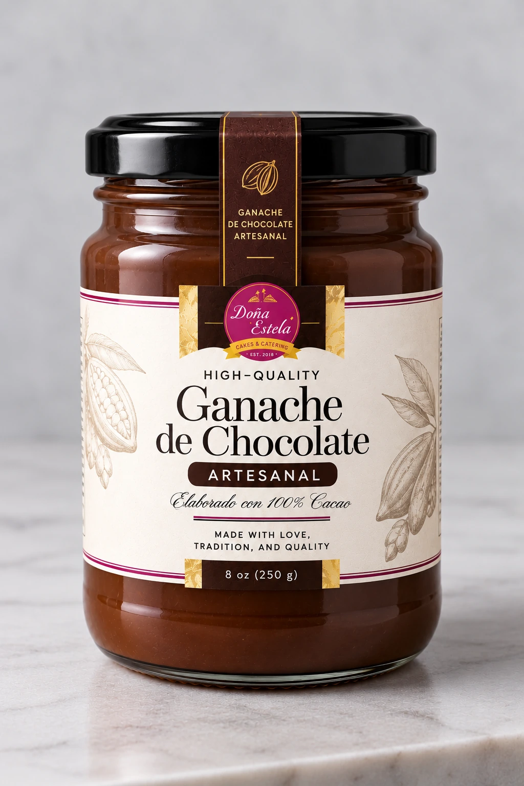 Ganache de Chocolate Artesanal, fotografía del catálogo