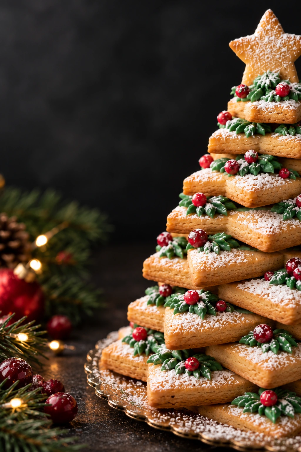 Árbol de galletas navideñas decoradas, referencia para la categoría